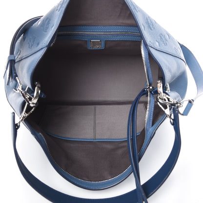 MCM Calfskin Ottomar Monogram Large Klara Hobo Luft Blue 6 of 11