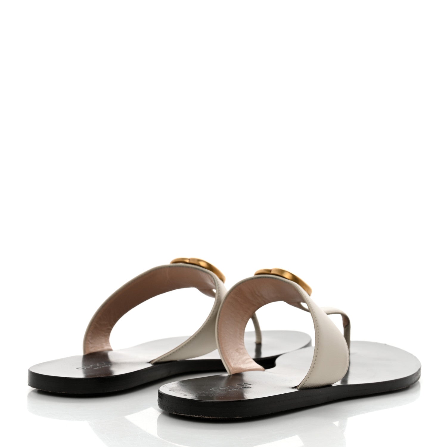 Gucci Calfskin GG Marmont Thong Sandals 37 Mystic White 4 of 8