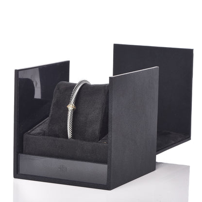 David Yurman Sterling Silver 14K Yellow Gold 5mm Cable Classics Single Station Bracelet 5 of 5