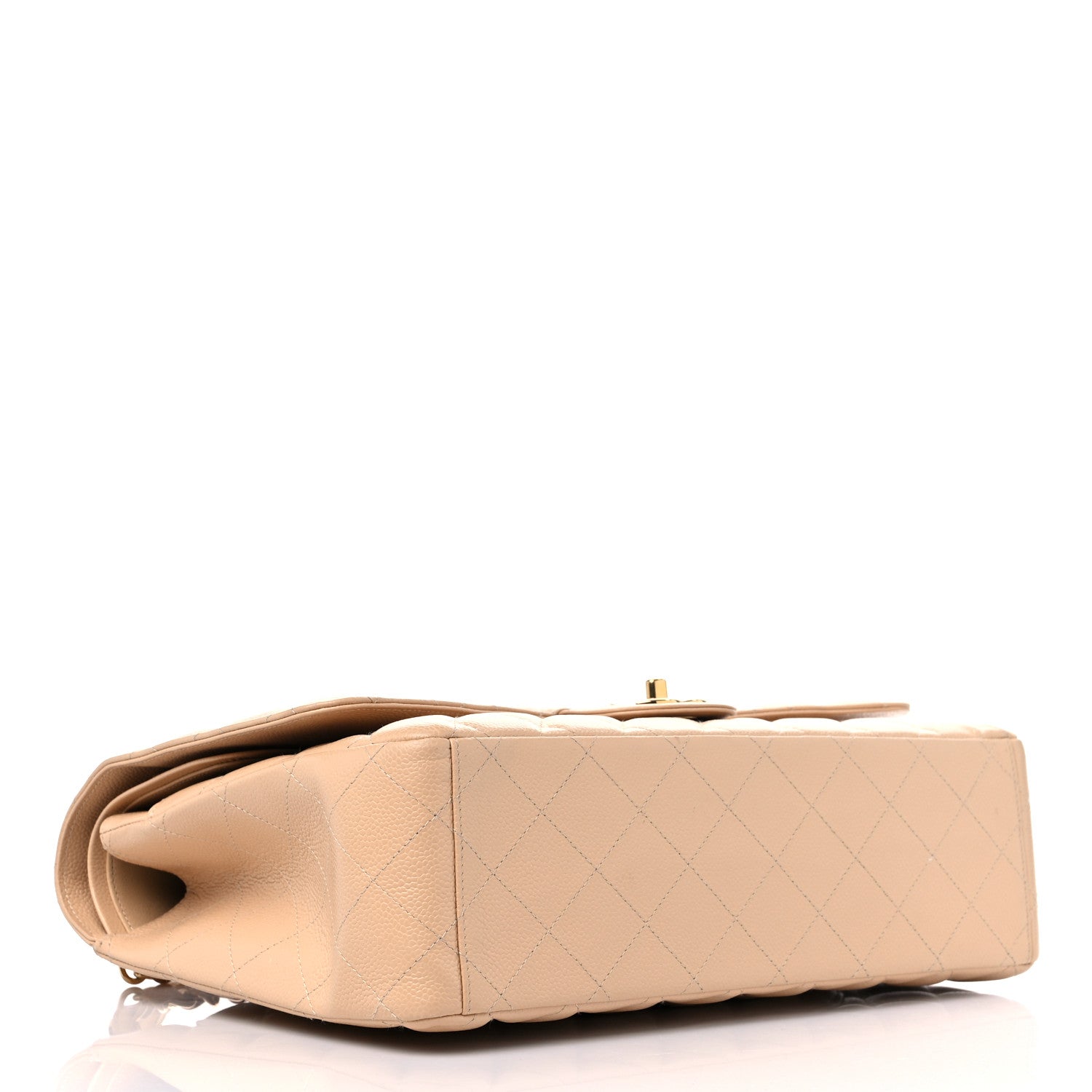 Chanel Caviar Quilted Maxi Double Flap Beige 4 of 14
