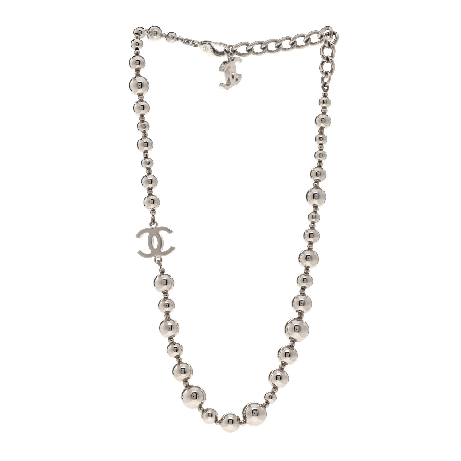 Chanel Metal Bead CC Necklace Gold 3 of 6