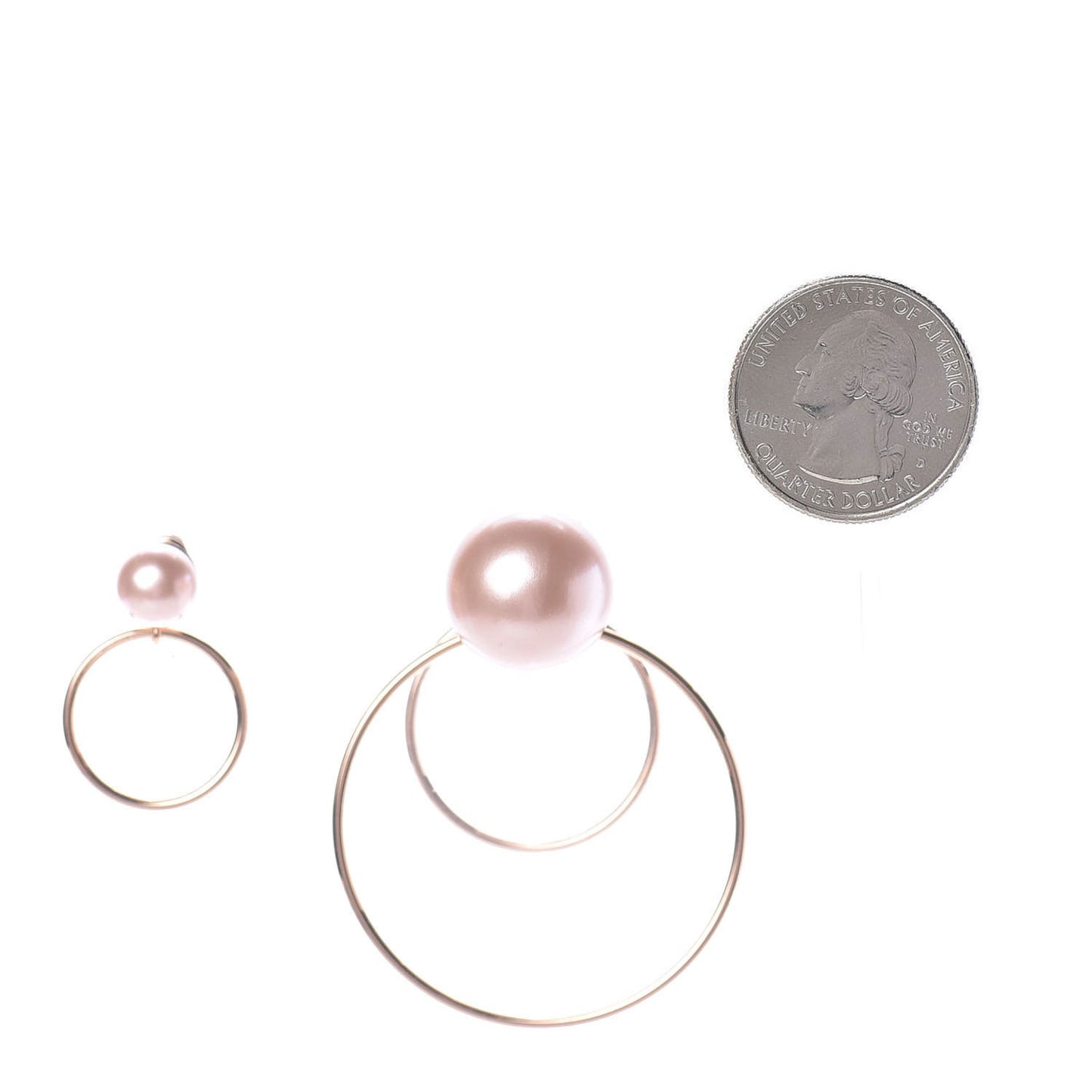 Pearl Mise En Dior Tribal Hoop Earrings Pink