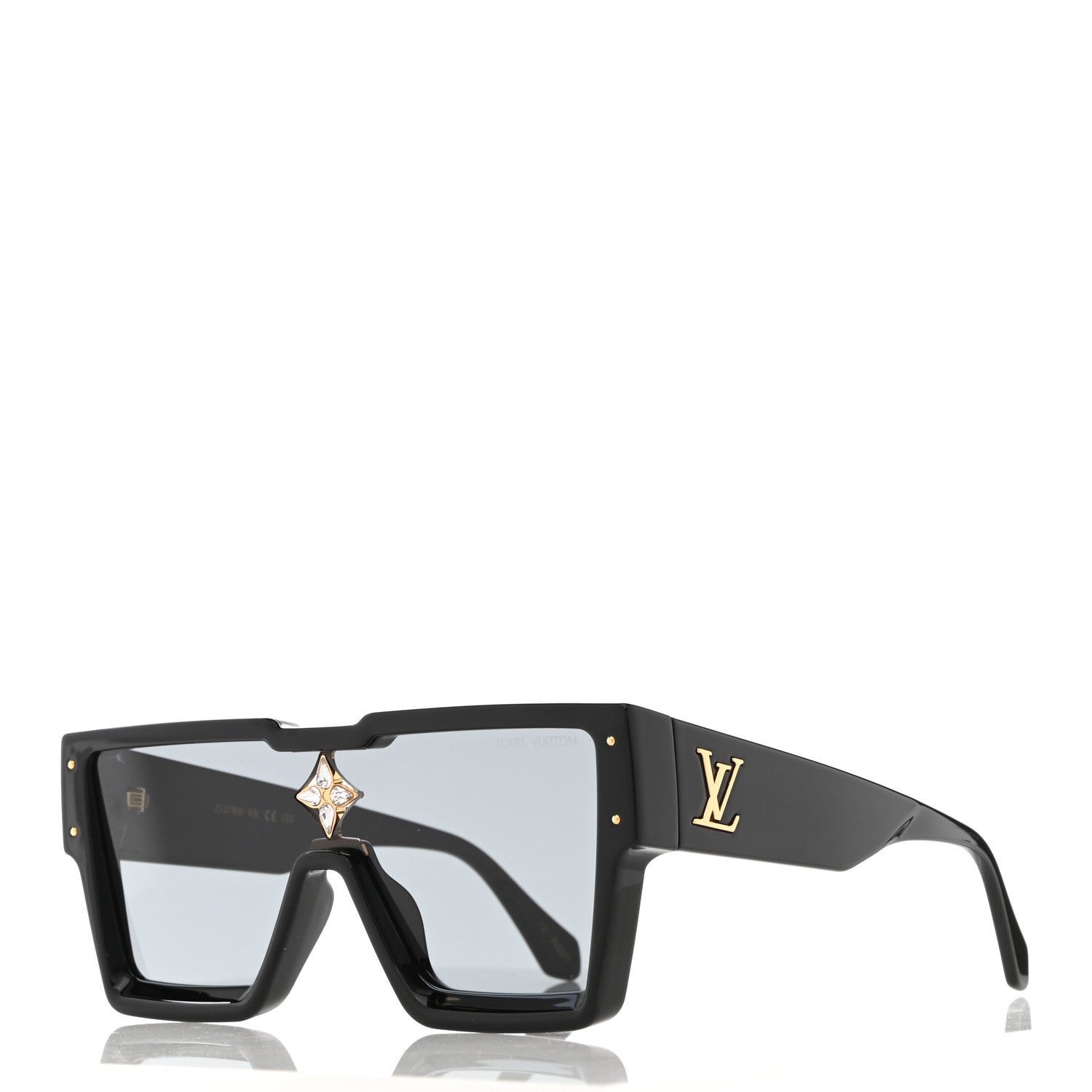 Louis Vuitton Acetate Swarovski Crystal Cyclone Sunglasses Z1578W Black 1 of 8