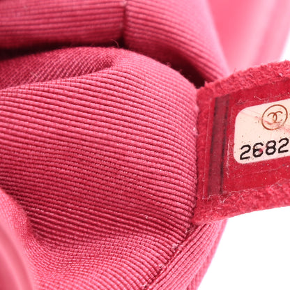 Chanel Lambskin Tweed Quilted Medium Boy Flap Dark Pink 7 of 11