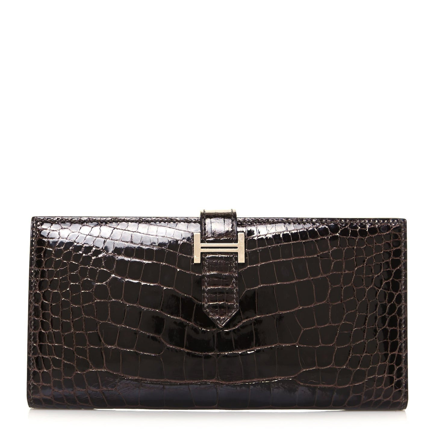 Shiny Niloticus Crocodile Bearn Wallet Macassar