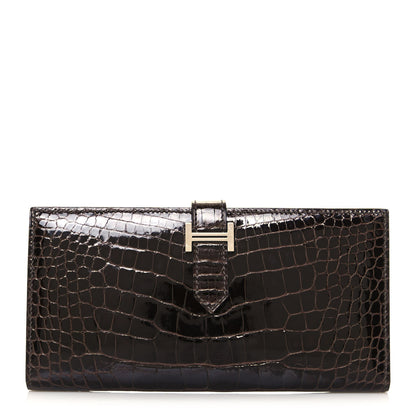 Hermes Shiny Niloticus Crocodile Bearn Wallet Macassar 1 of 11