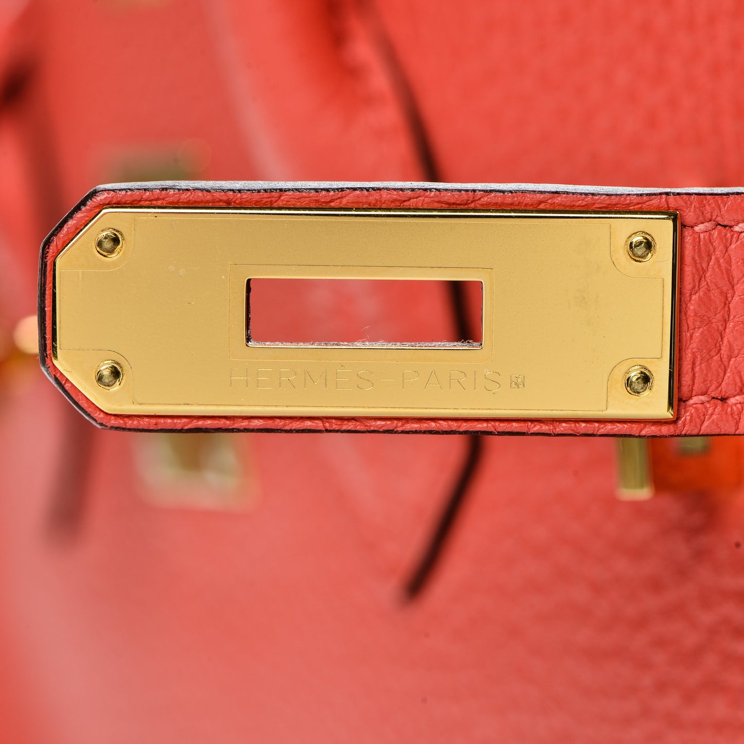 Taurillon Clemence Birkin 35 Rouge Pivoine