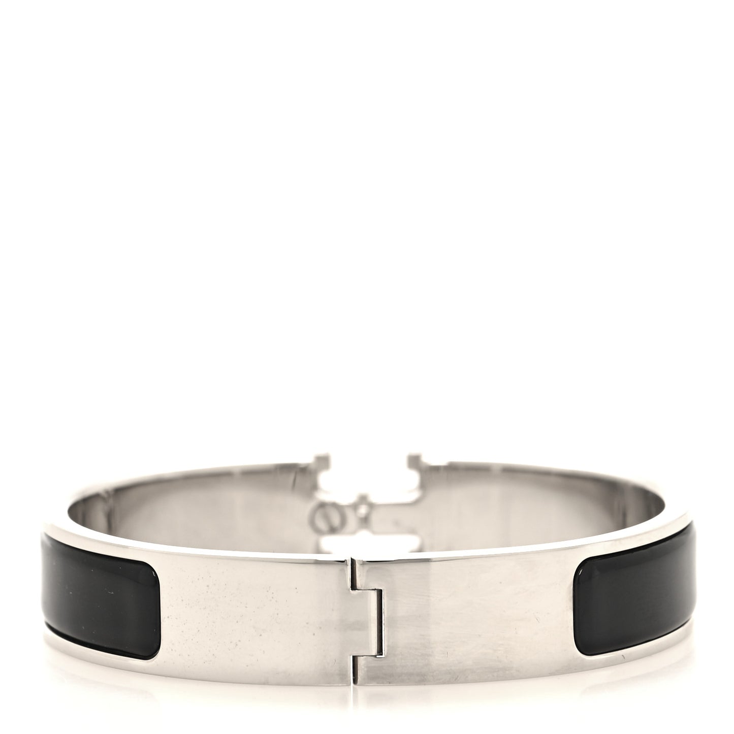 Enamel Narrow Clic Clac H Bracelet PM Black