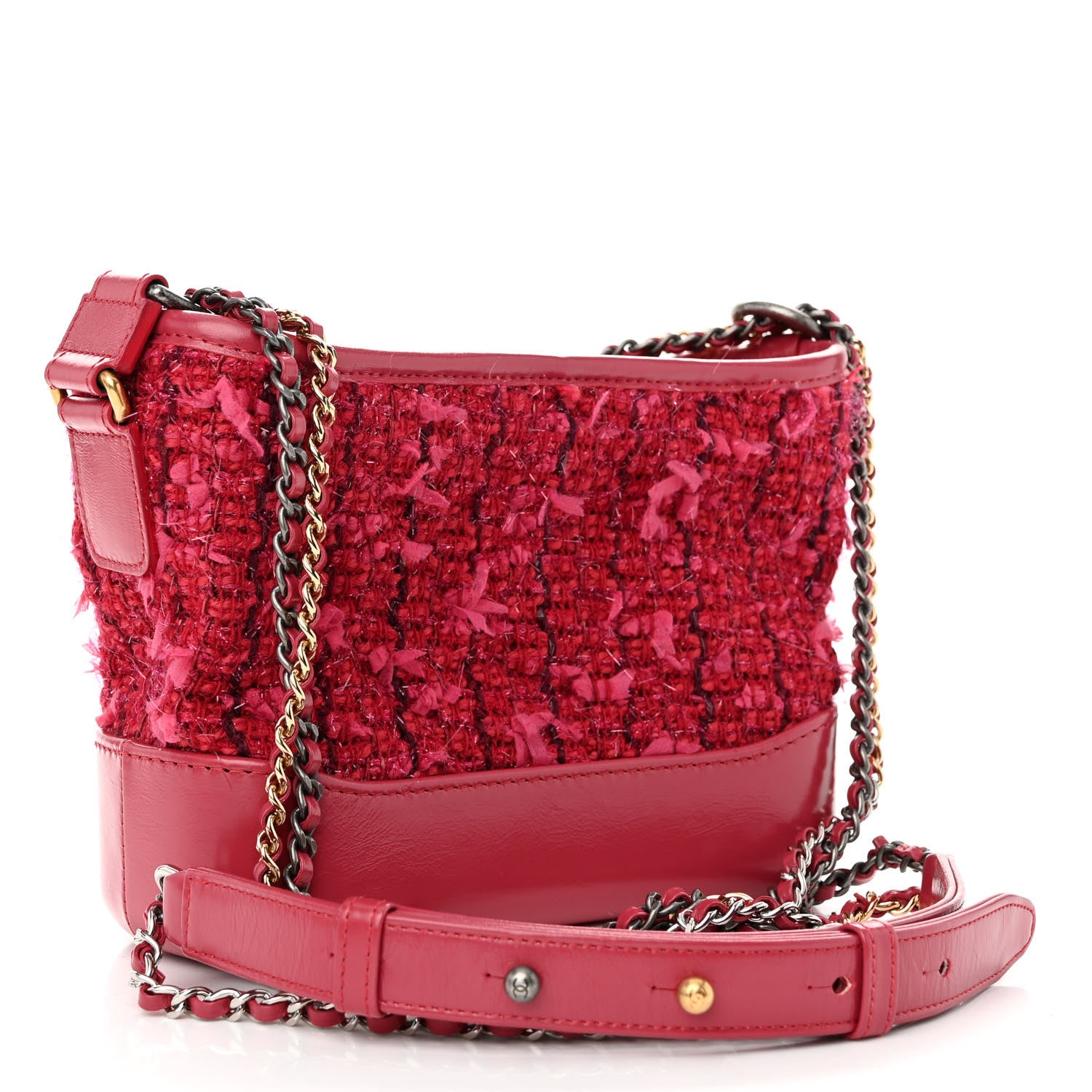Chanel Tweed Calfskin Small Gabrielle Hobo Pink 3 of 10