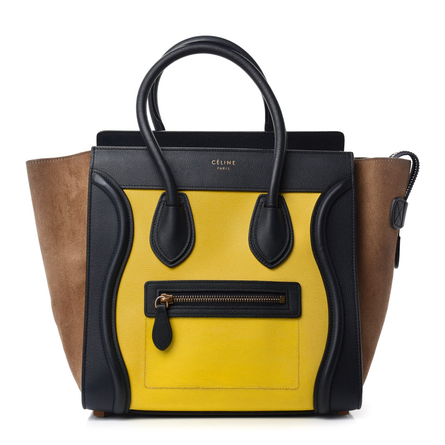 Nubuck Grained Calfskin Micro Tri-Color Luggage Fluo Yellow