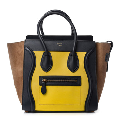 Celine Nubuck Grained Calfskin Micro Tri-Color Luggage Fluo Yellow 1 of 11
