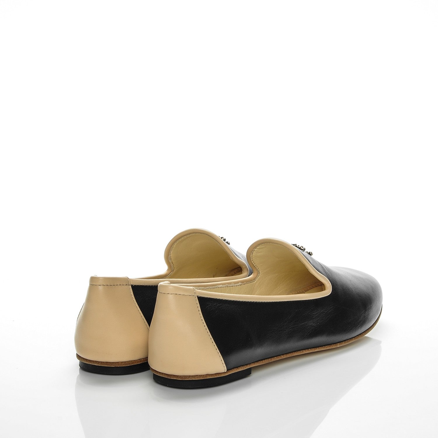 Chanel Lambskin CC Loafers 36.5 Black 4 of 7