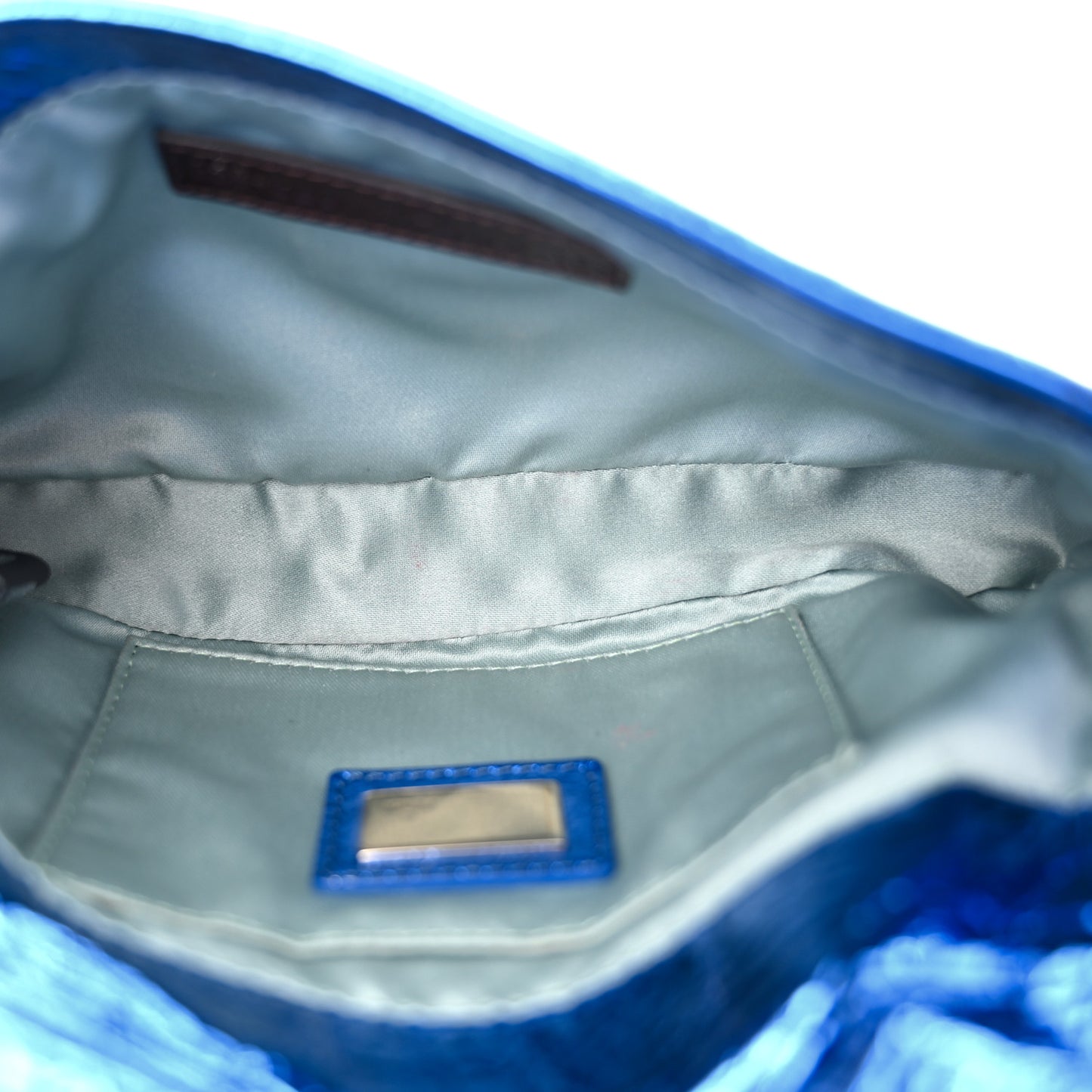 Metallic Calfskin Mia Pochette Blue