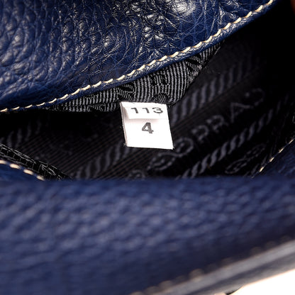 Prada Vitello Caribu Easy A Foldover Pushlock Satchel Bluette 8 of 8
