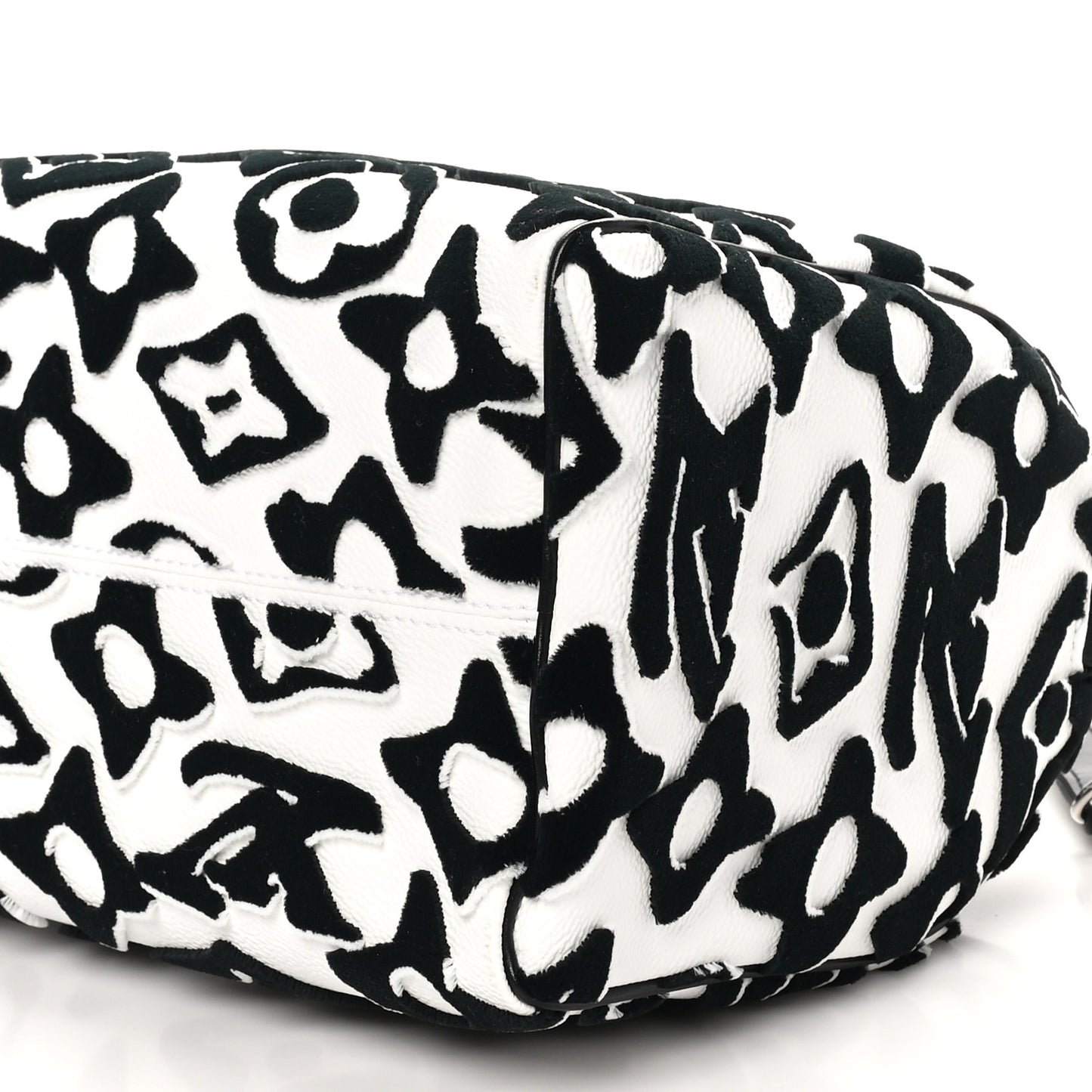 X UF Tufted Monogram Speedy Bandouliere 25 White Black