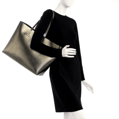 Tom Ford Laminated Calfskin Medium T Tote Anthracite 2 of 7