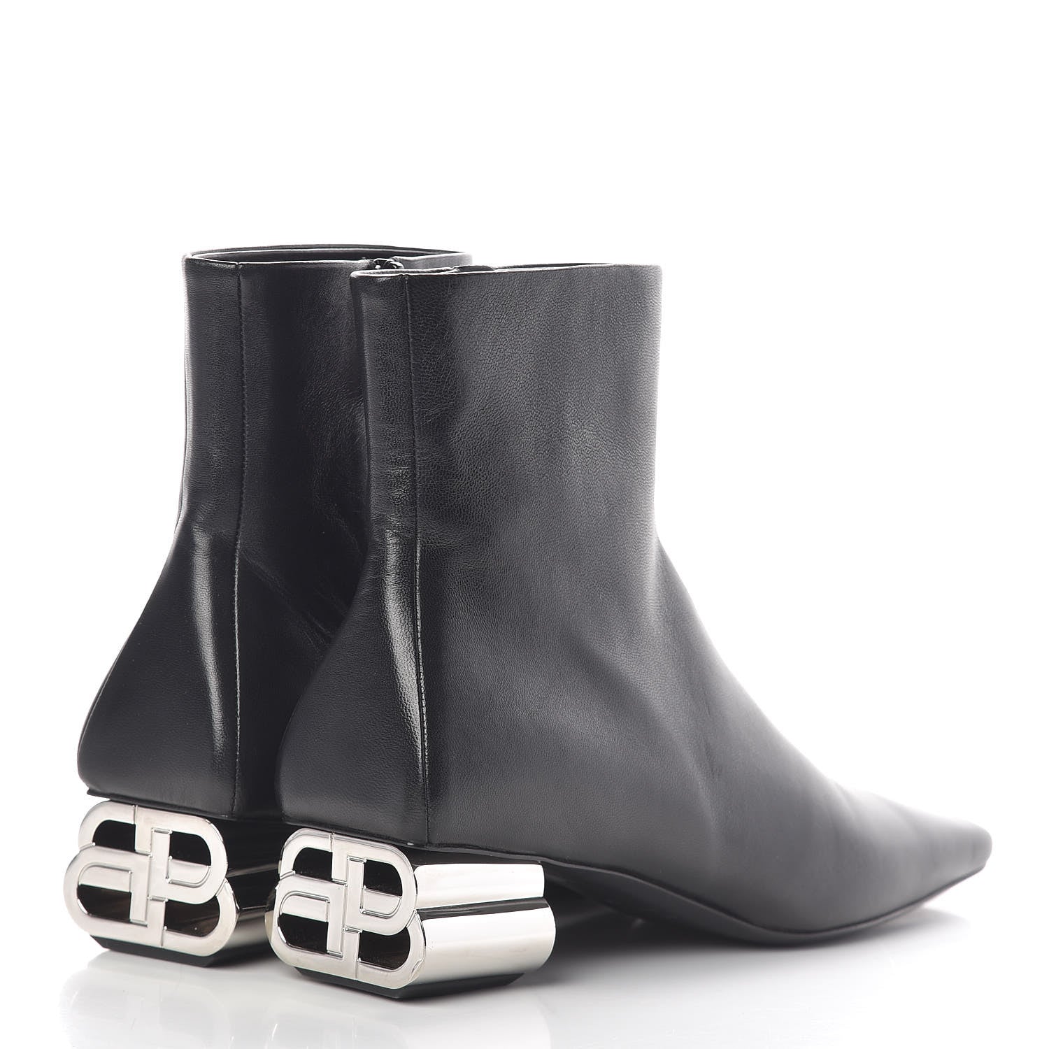 Balenciaga Sheepskin Typo Ankle Booties 39 Black 4 of 11