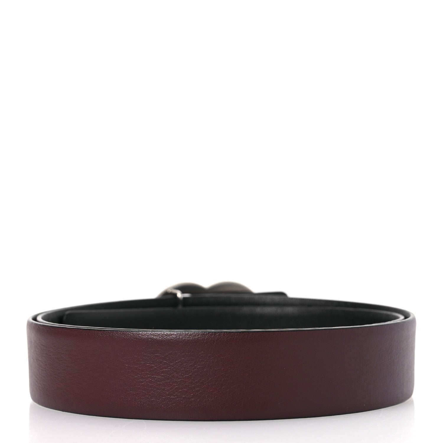 Chanel Calfskin CC Reversible Belt 85 34 Black Burgundy 4 of 9