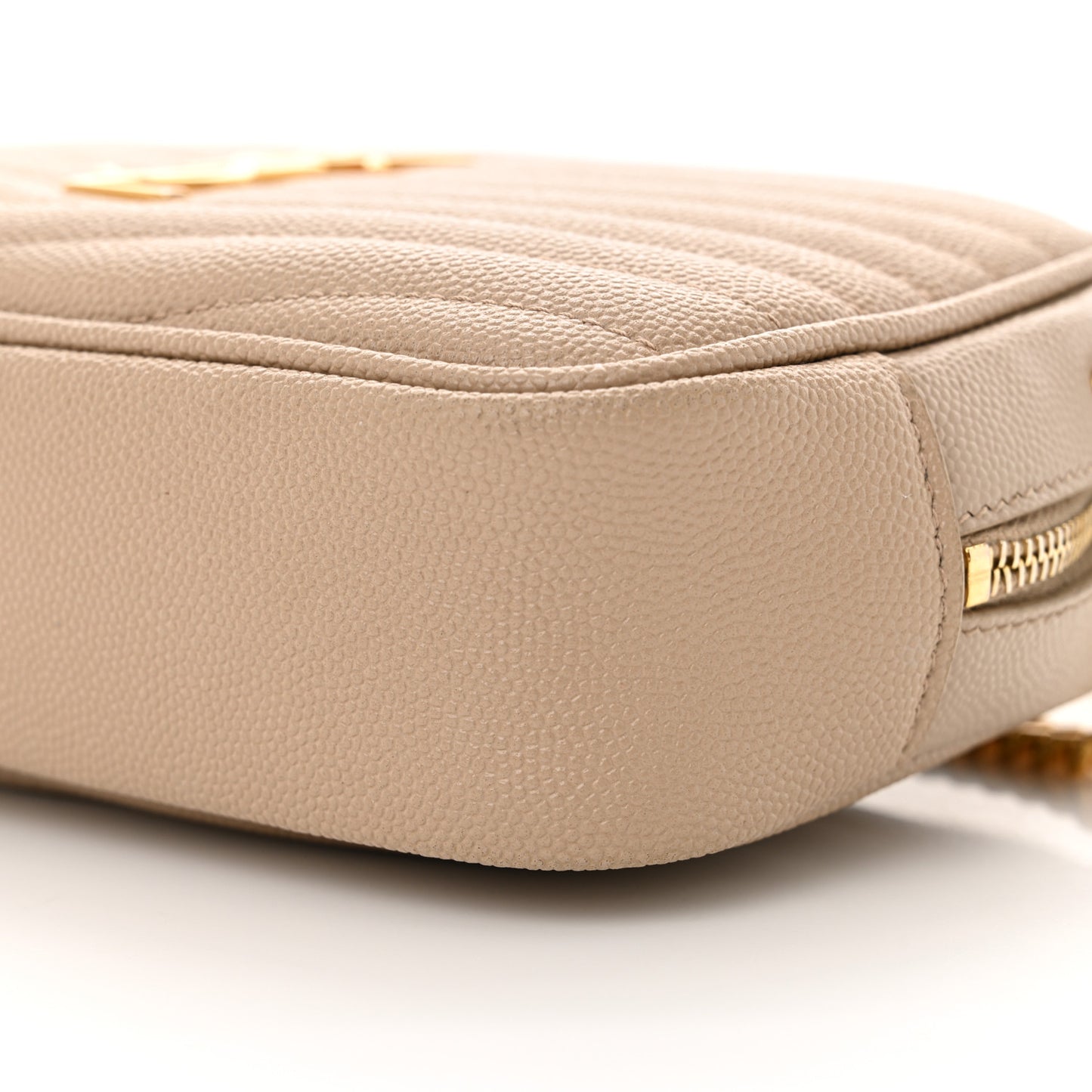Grain De Poudre Matelasse Monogram Mini Lou Camera Bag Dark Beige