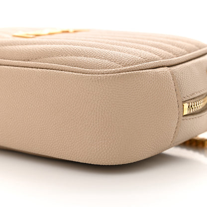 Saint Laurent Grain De Poudre Matelasse Monogram Mini Lou Camera Bag Dark Beige 10 of 16
