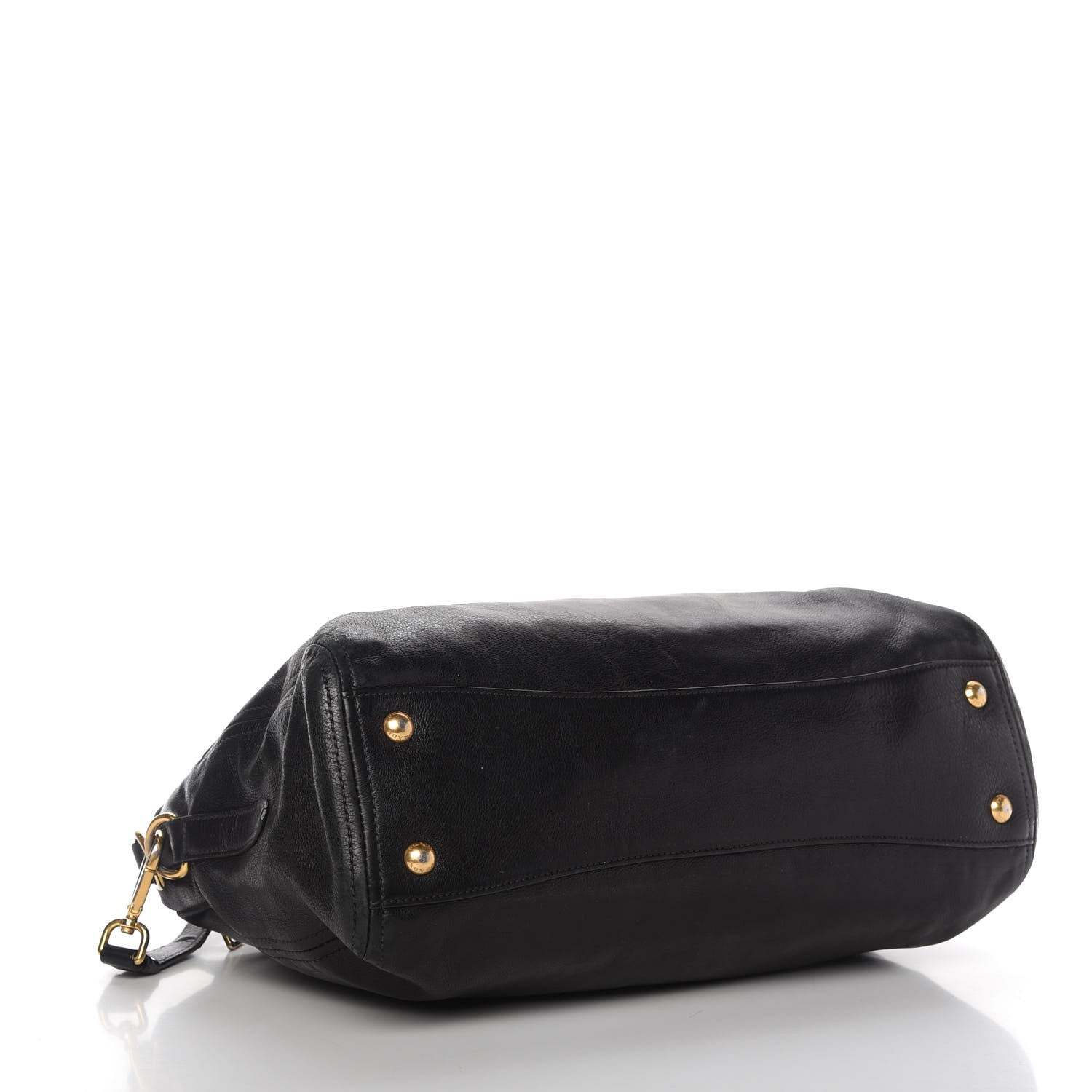 Prada Glace Calf Extra Wide Tote Black 4 of 17