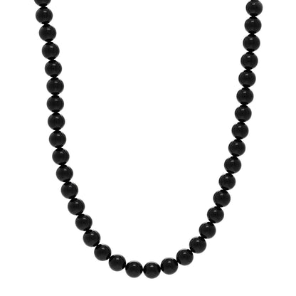 Tiffany Sterling Silver Black Onyx Bead Toggle Necklace 1 of 4