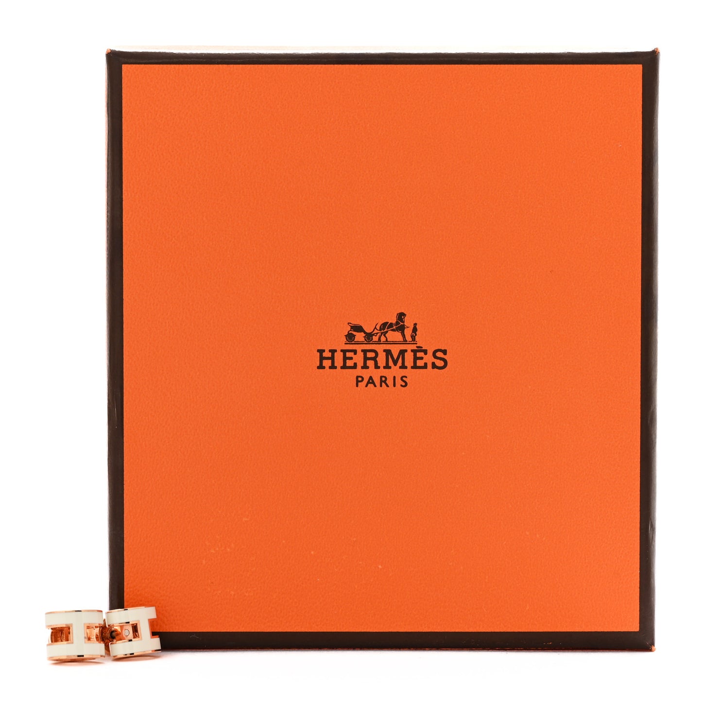 Rose Gold Lacquered Mini Pop H Earrings Vert Fizz