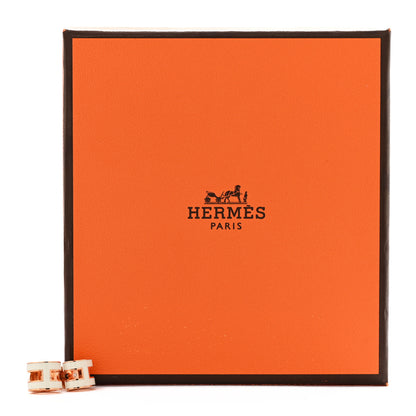 Hermes Rose Gold Lacquered Mini Pop H Earrings Vert Fizz 5 of 5