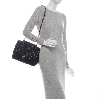 Chanel Glazed Calfskin Castle Rock Medium Flap Black 2 of 8