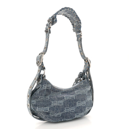Balenciaga Denim BB Monogram Le Cagole Shoulder Bag XS Blue 4 of 12
