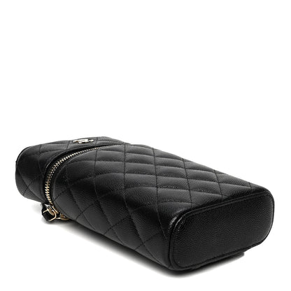 Chanel Caviar Quilted Phone Holder With Chain Black 3 of 4