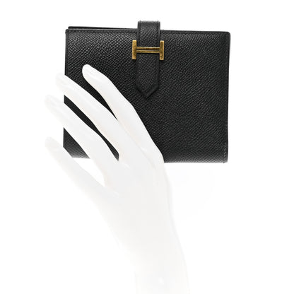Hermes Epsom Bearn Compact Wallet Black 2 of 7