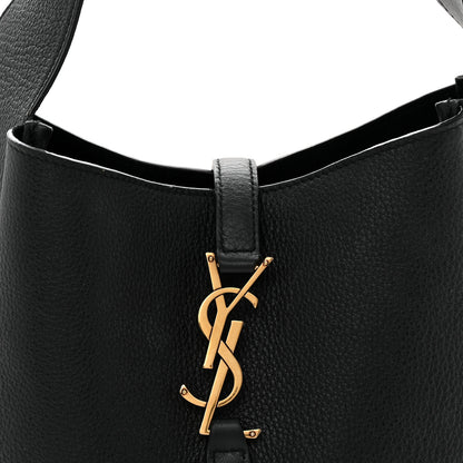 Saint Laurent Grained Calfskin Small Le 5 A 7 Soft Hobo Black 8 of 11