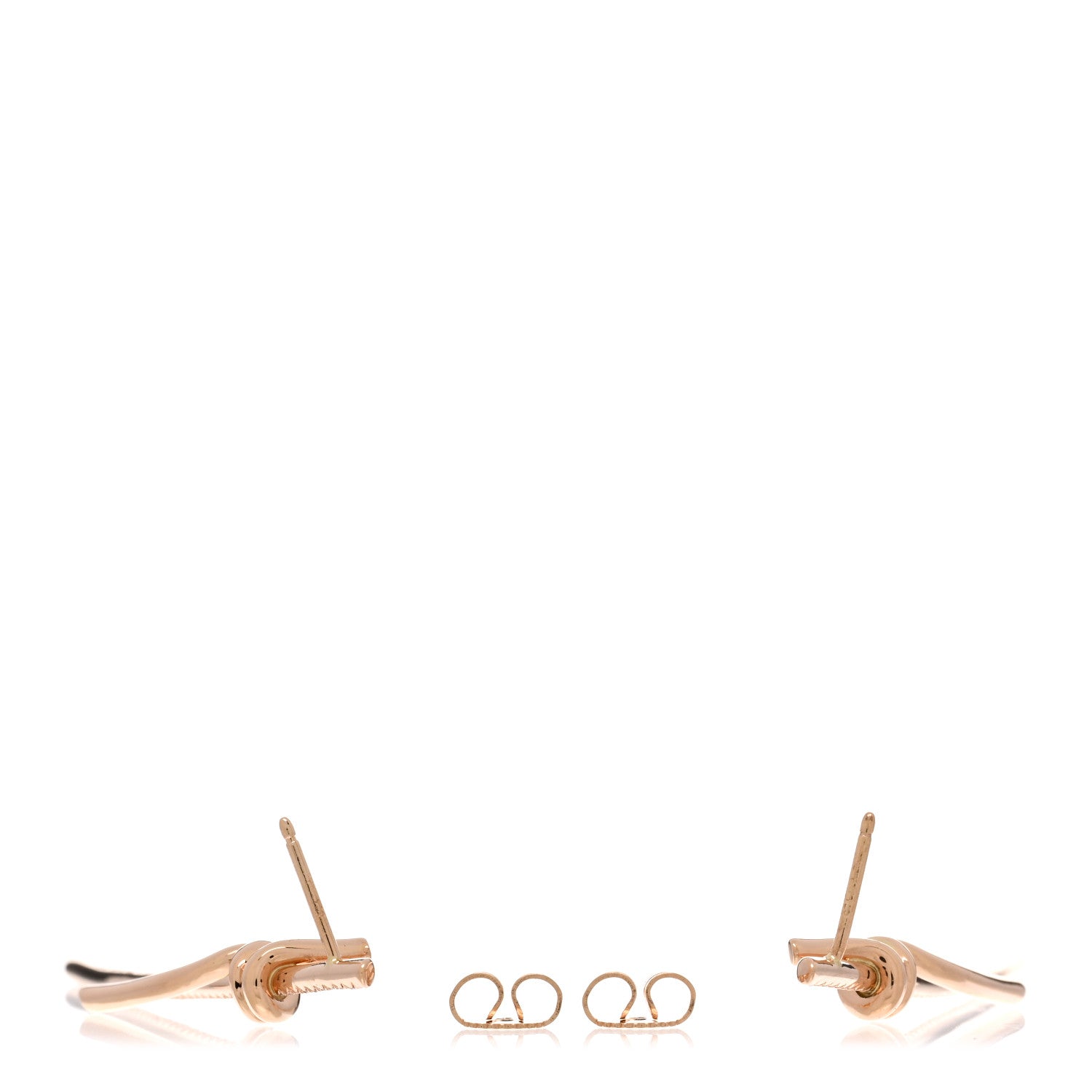 Tiffany 18K Rose Gold Diamond Tiffany Knot Drop Earrings 3 of 4