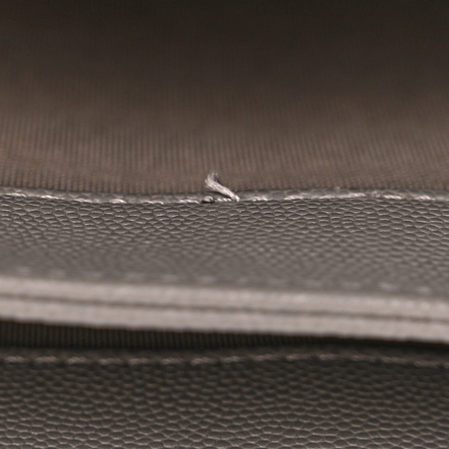 Caviar Suede Stitched Lady Coco Flap Grey