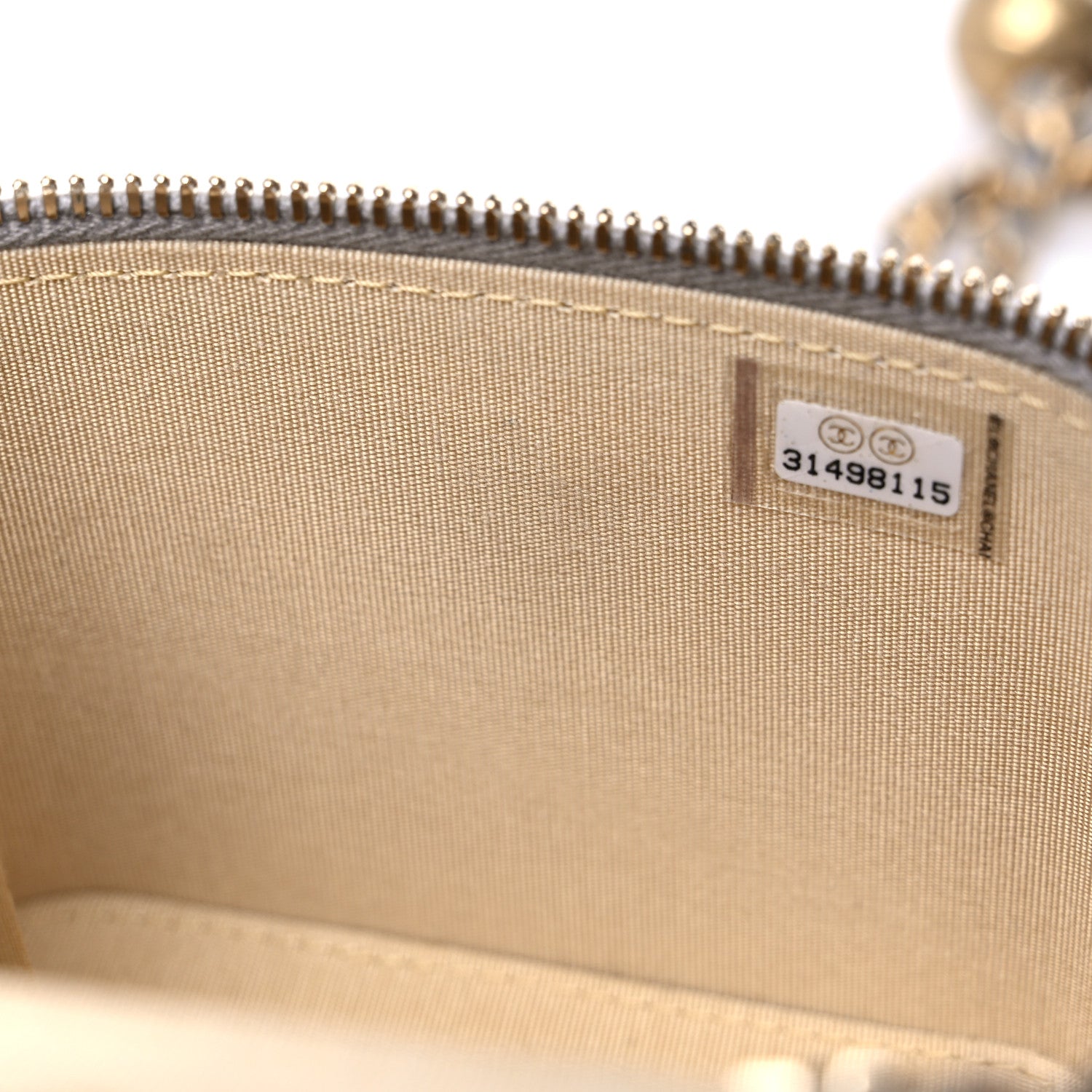 Chanel Lambskin Quilted Pearl Crush Mini Vanity Case With Chain Grey 10 of 11