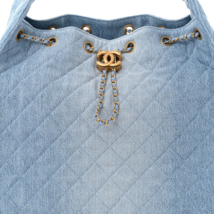 Chanel Washed Denim Quilted Medium Chanel 25 Handbag Blue 9 of 12