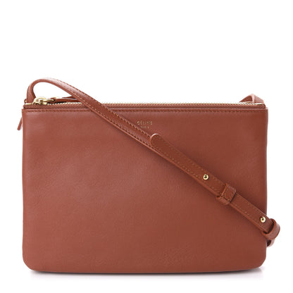 Celine Lambskin Small Trio Crossbody Bag Tan 1 of 10