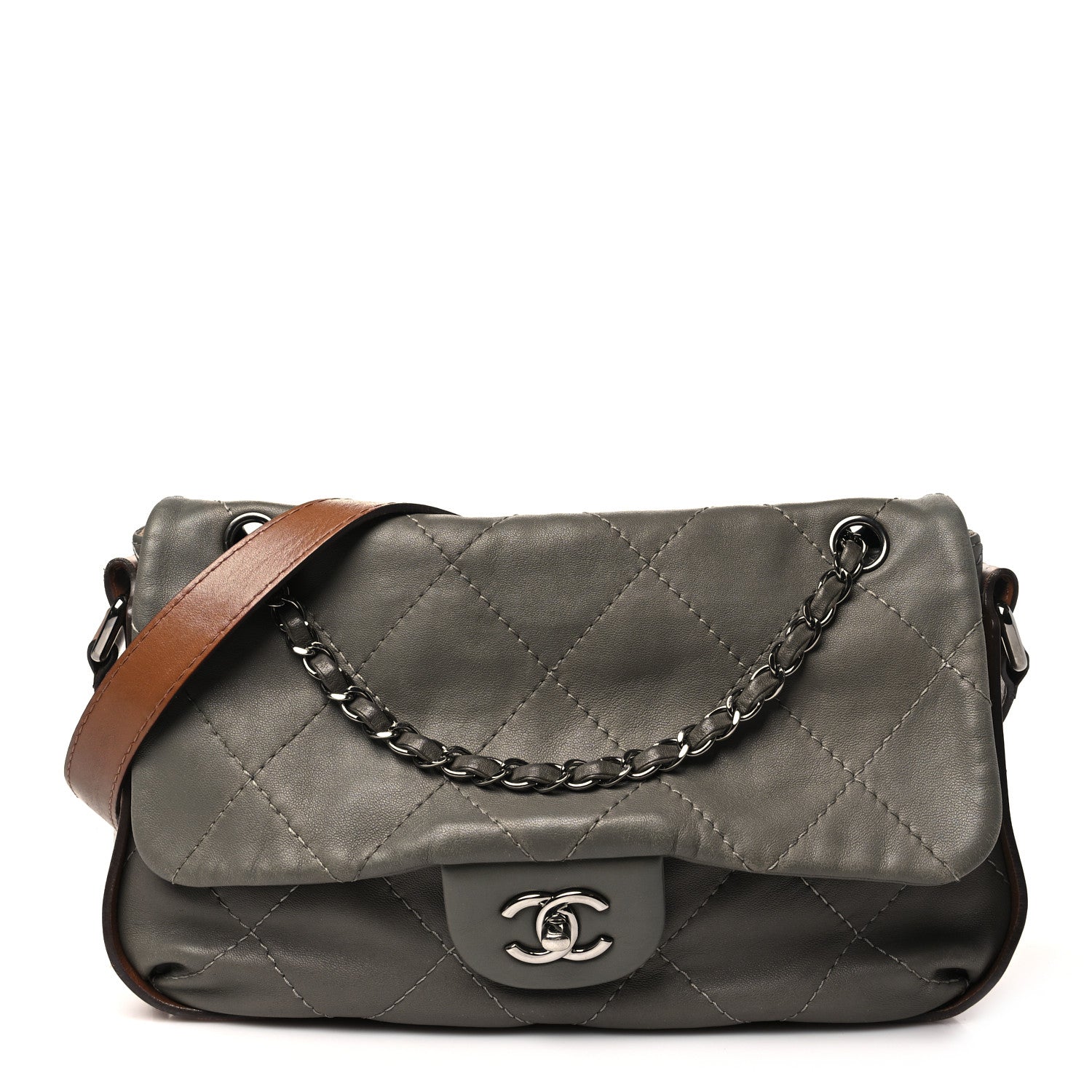 Chanel Calfskin Country Chic Cross Body Flap Grey 1 of 10