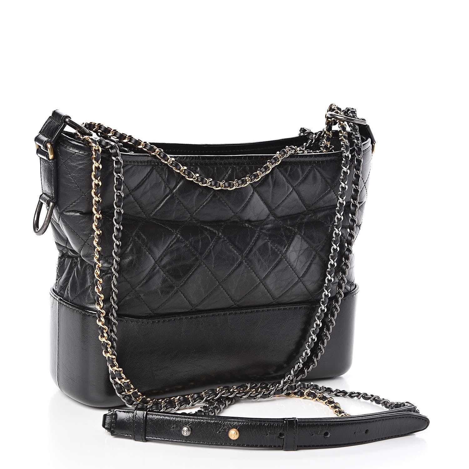 Chanel Aged Calfskin Quilted Medium Gabrielle Hobo Black 3 of 11