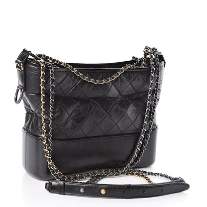 Chanel Aged Calfskin Quilted Medium Gabrielle Hobo Black 3 of 11