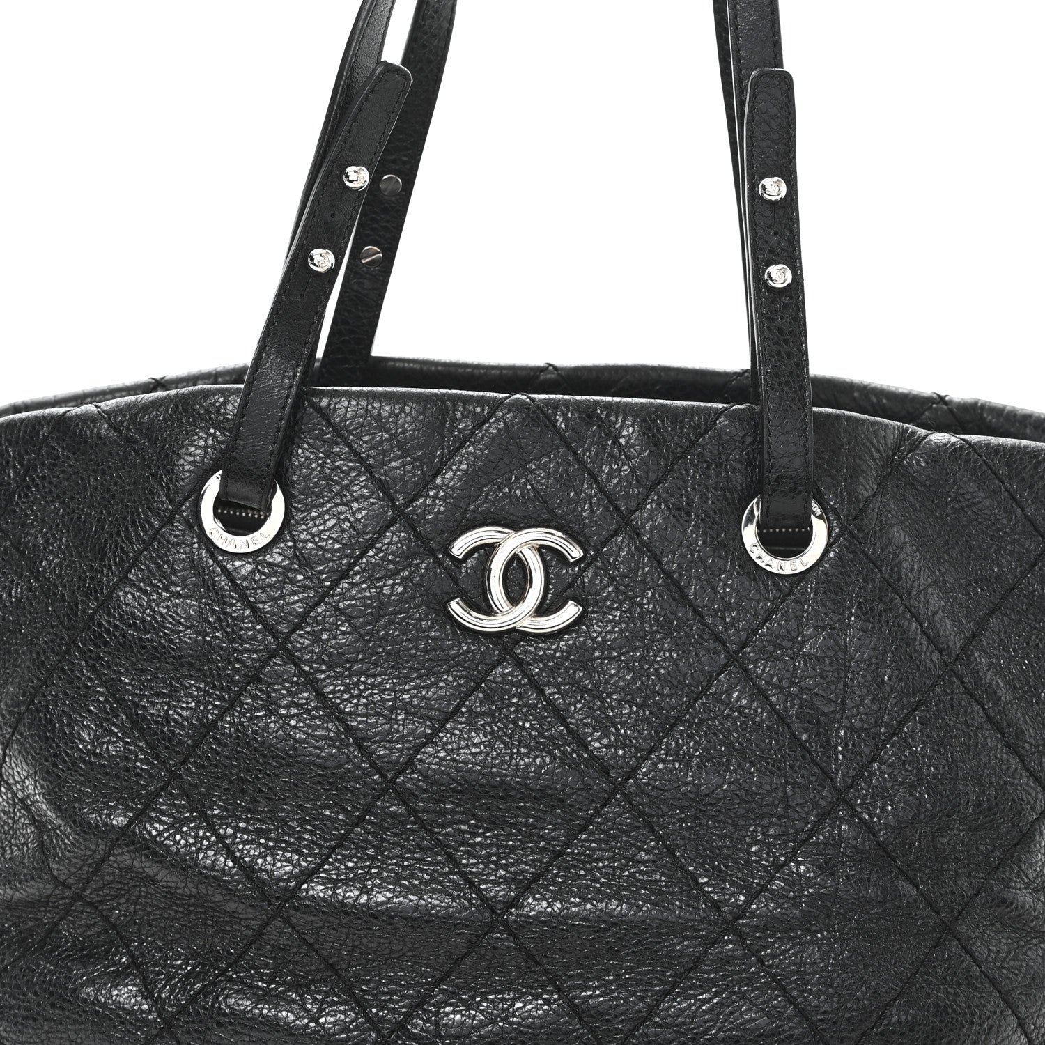 Chanel Glazed Calfskin Large On The Road Tote Black 8 of 10