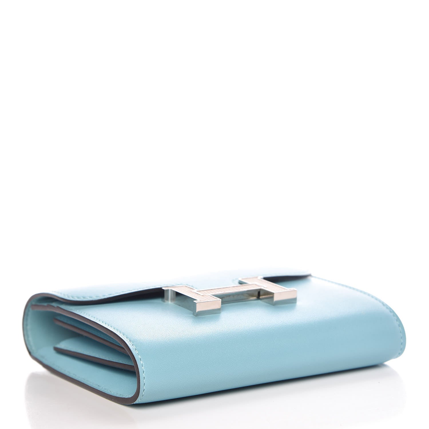 Hermes Tadelakt Lizard Constance Short Wallet Bleu Atoll Ficelle 4 of 8