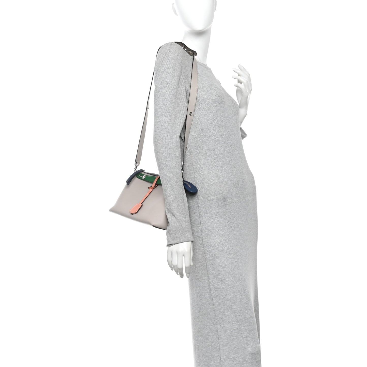 Vitello Dolce 4 Color Medium By The Way Boston Bag Grigio Polvere Emerald Multicolor