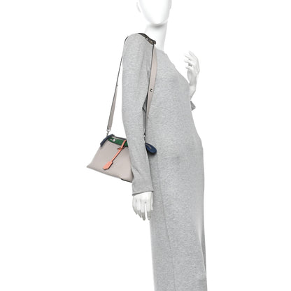 Fendi Vitello Dolce 4 Color Medium By The Way Boston Bag Grigio Polvere Emerald Multicolor 2 of 10