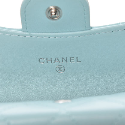 Chanel Lambskin Quilted Card Holder Light Blue 6 of 9