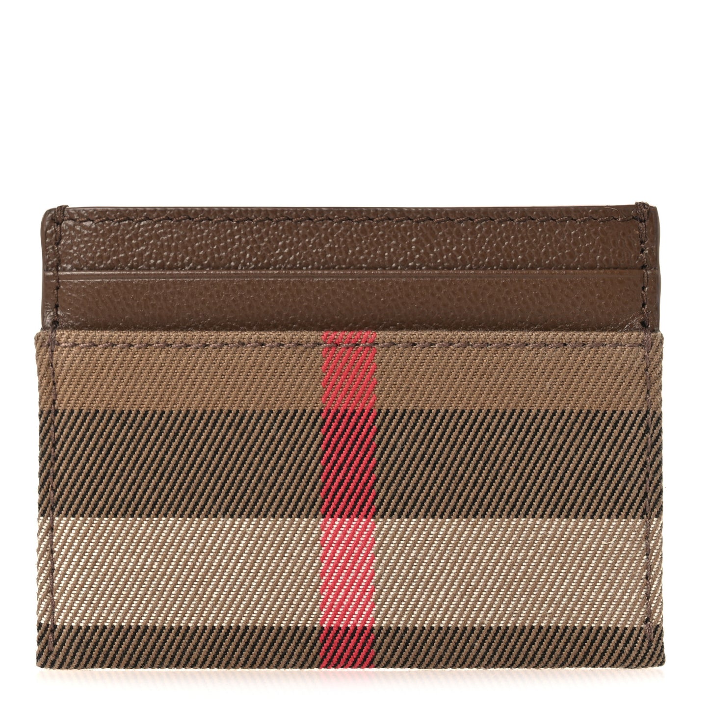 Grainy Calfskin Vintage Check Sandon Card Case Earth