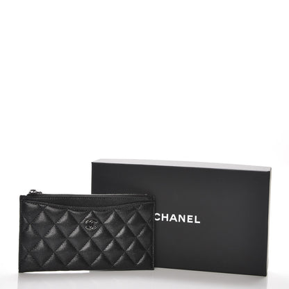 Chanel Iridescent Caviar Quilted Classic Zip Pouch Black 8 of 8