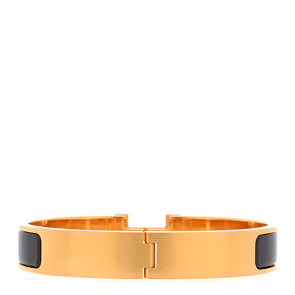 Hermes Matte Enamel Narrow Clic Clac HH Bracelet T5 Black 3 of 5