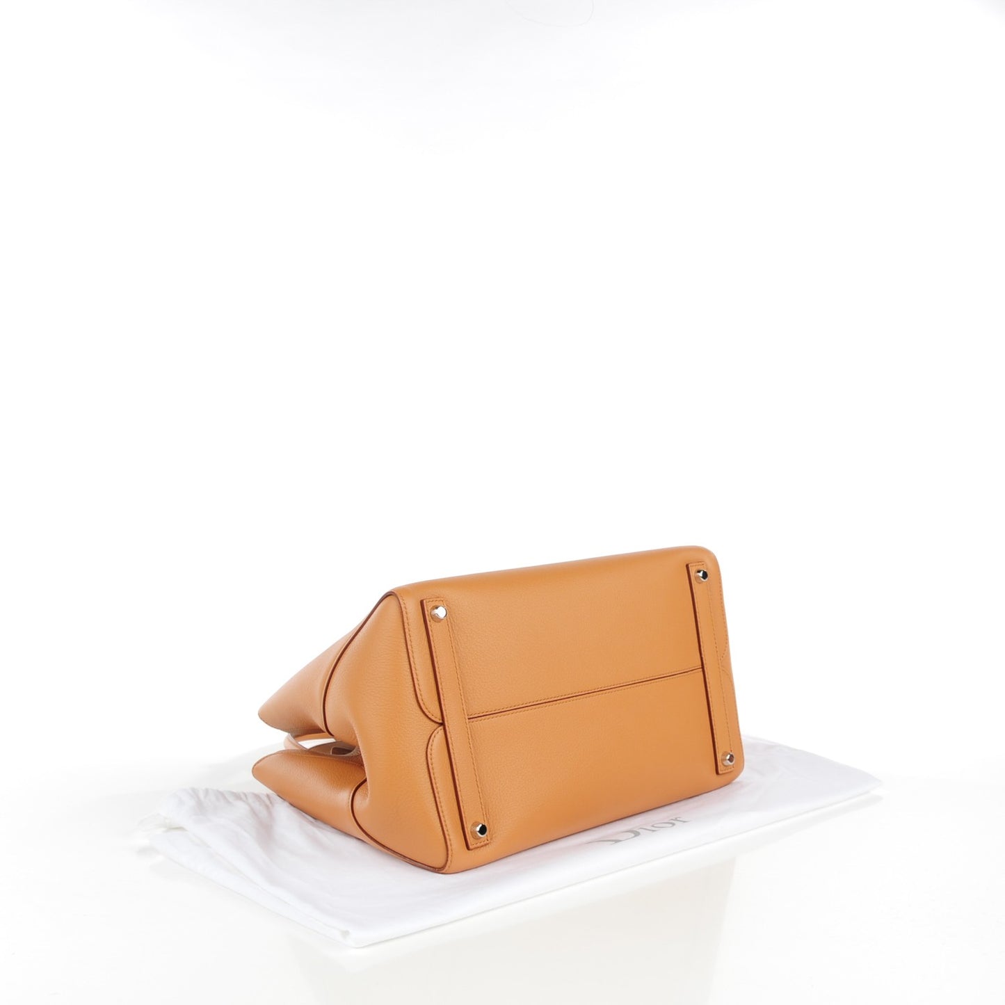 Supple Grained Calfskin Medium Open Bar Tote Camel